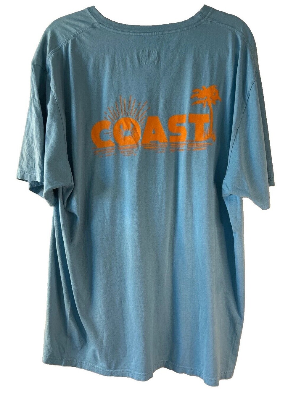 Coast Pima Cotton Pocket T-Shirt XL Blue Graphic Back Print Made USA Tee